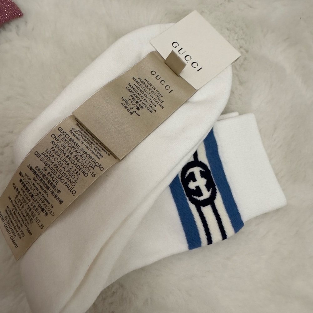 Gucci White and Blue Hosiery Socks - Picture 5 of 5